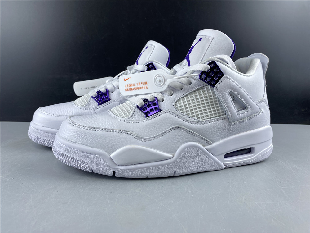 2020 Men Air Jordan 4 White Purple Shoes